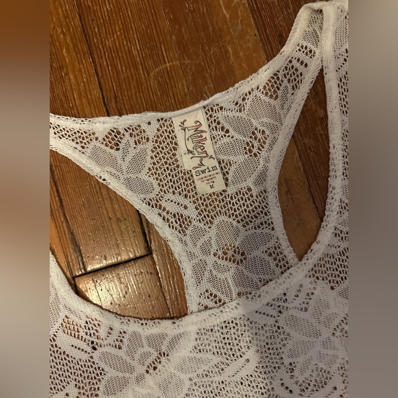 Miken White Lace Swim Coverup - Picture 3 of 6